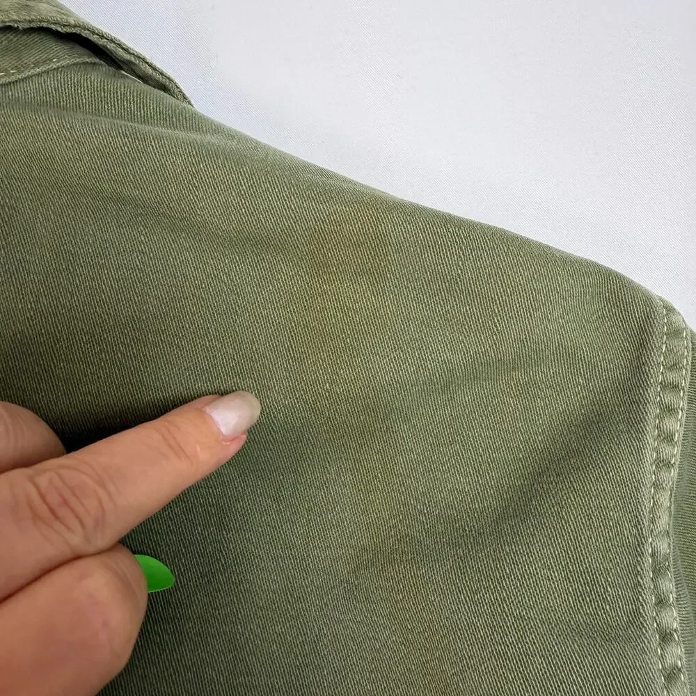 Vintage US Air Force Uniform Shirt Khaki Green Est Size Mens Small Patches READ
